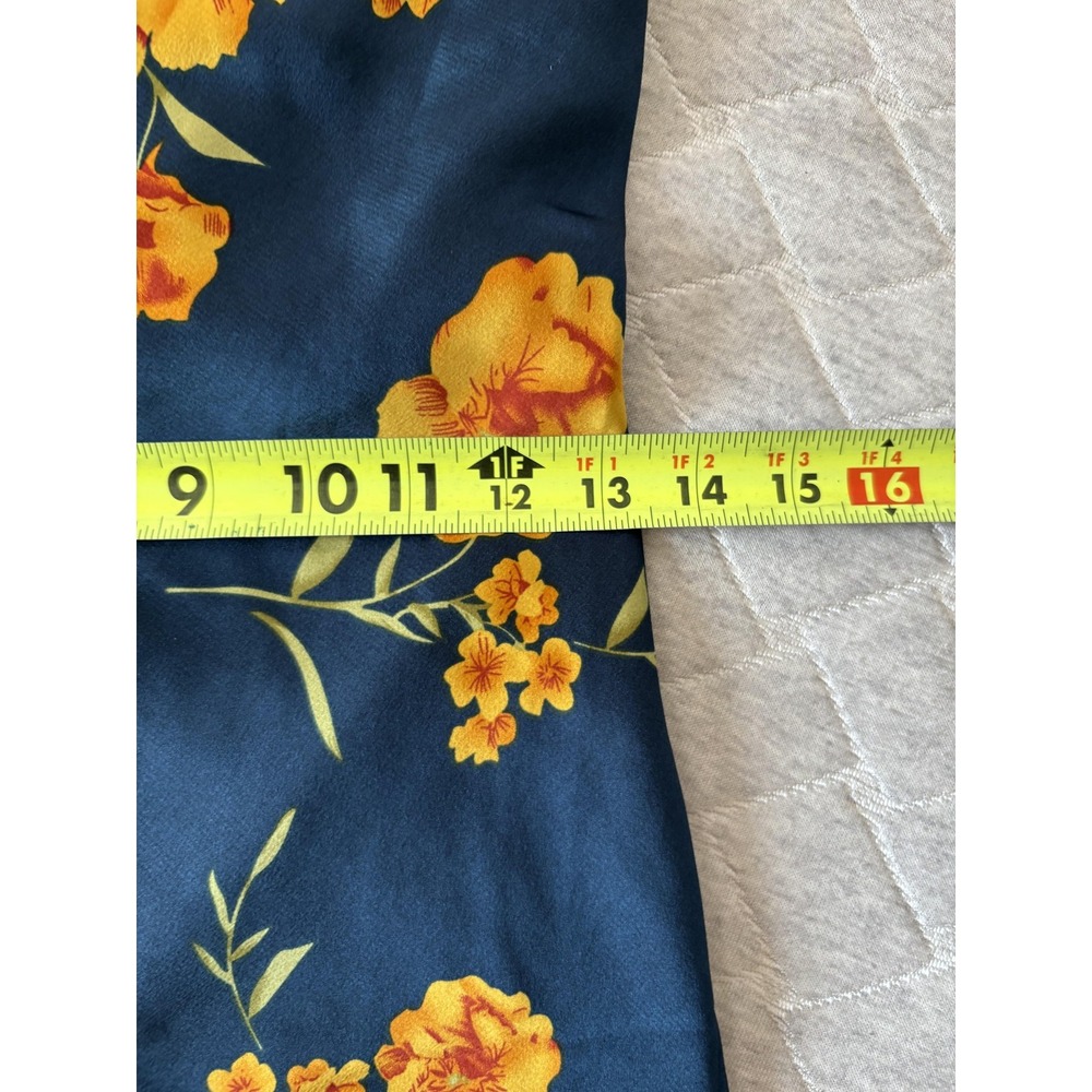 ASTR The Label Slip Dress Womens‎ Small Dark Teal Floral Cowl Neck Lace Up Midi - Picture 5 of 7